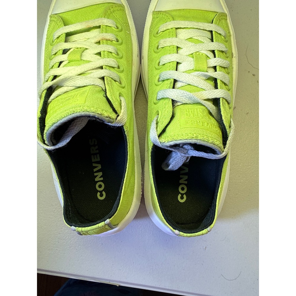 Converse Chuck Taylor All Star Move Platform Low too Neon Lime Green W Sz 7 - Picture 9 of 14
